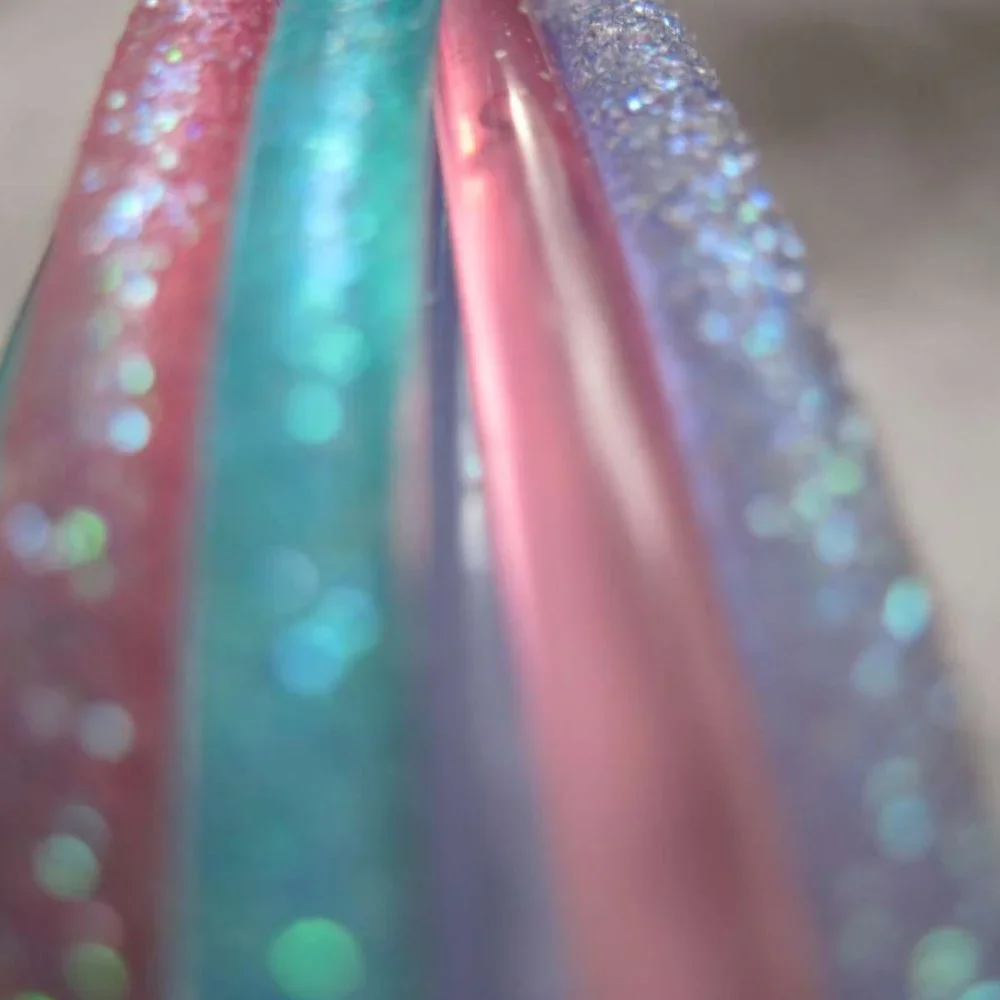 6 Goody Girls Skinny Thin Plastic Glittery Pastel Head Bands Purple Pink Blue